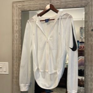 Womens white mesh Nike hooded jacket. Size small
